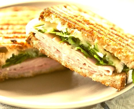Ham, Brie, Marmalade And Arugula Pressed Sandwich