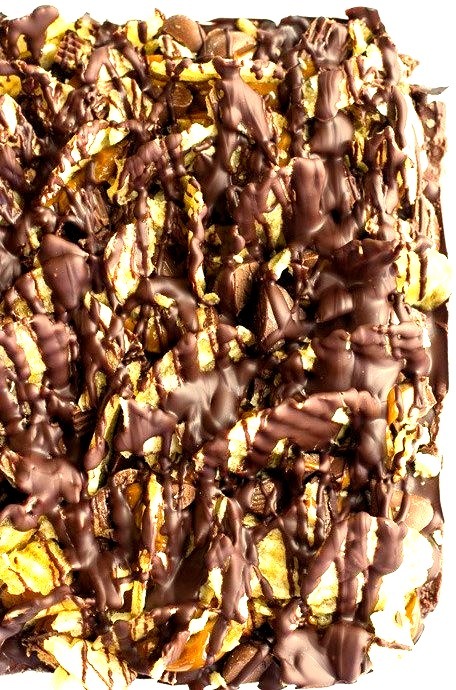 Loaded Peanut Butter Chocolate Covered Potato Chip Fudge. Recipe here.