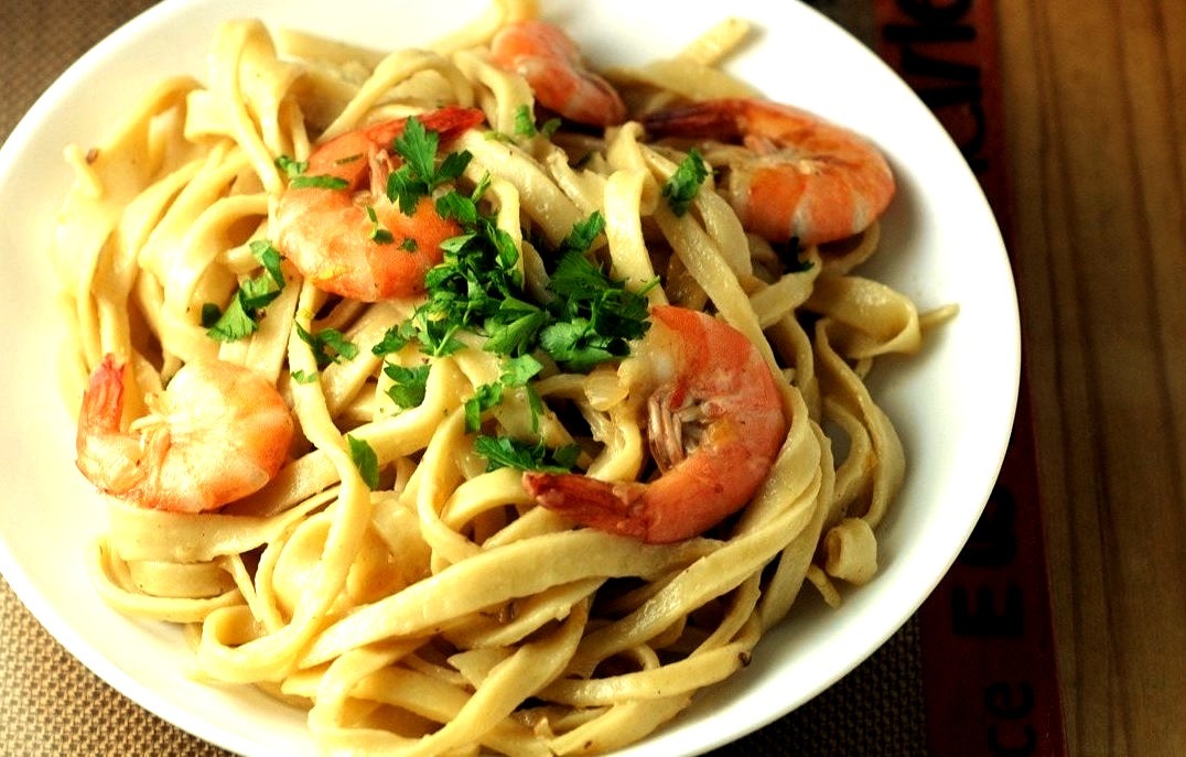 Tagliatelle with Shrimp and Champagne Butter