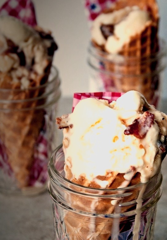 Candied Bacon and Caramel Swirl Ice Cream (A Happy Food Dance)
